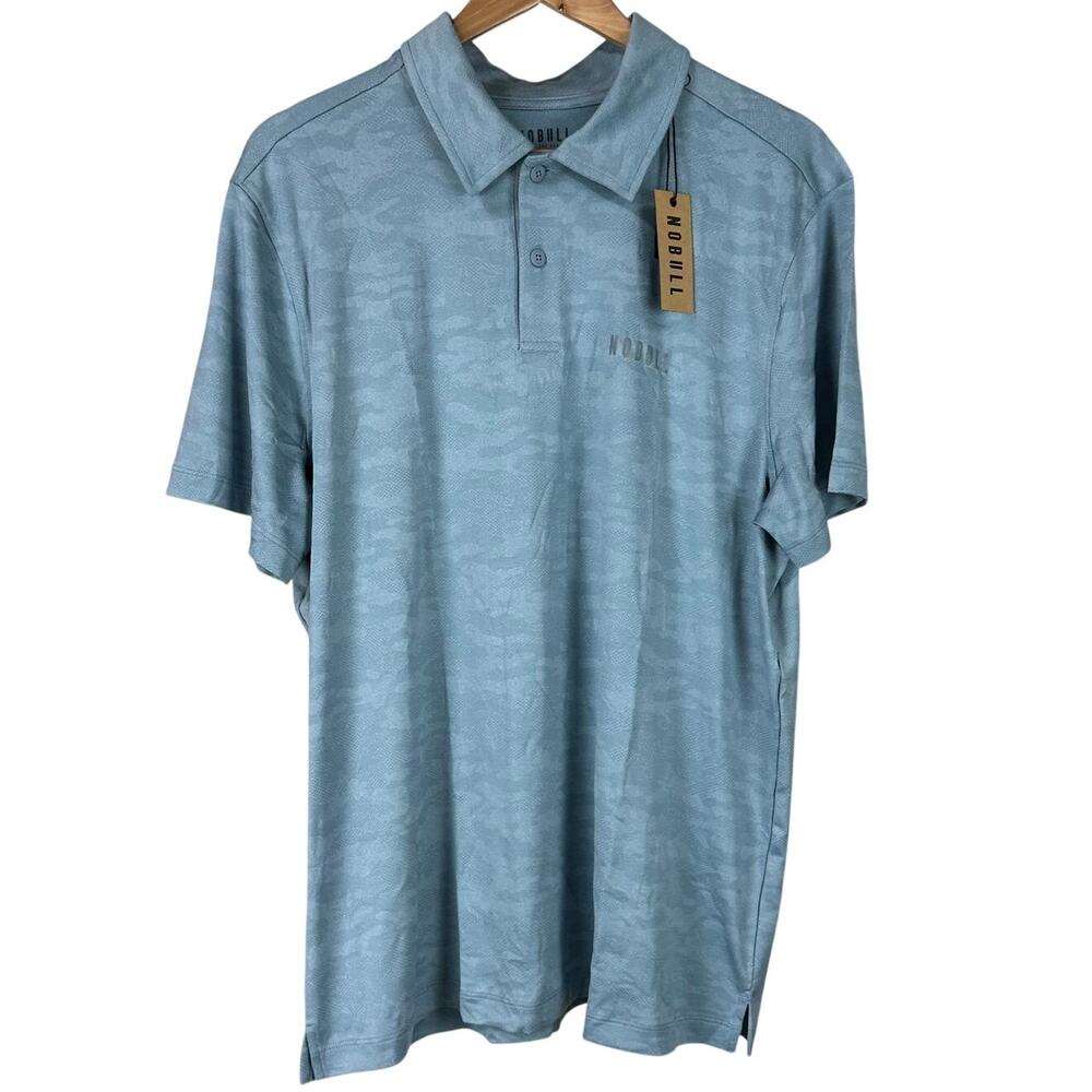 Nobull Men's Golf Polo Performance Blue Camo Size X-Large New With Tags